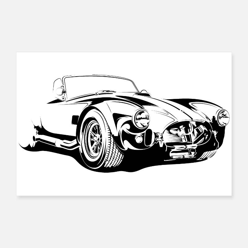 cobra car symbol oldtimer team classic Auto icon Poster 60x40 cm