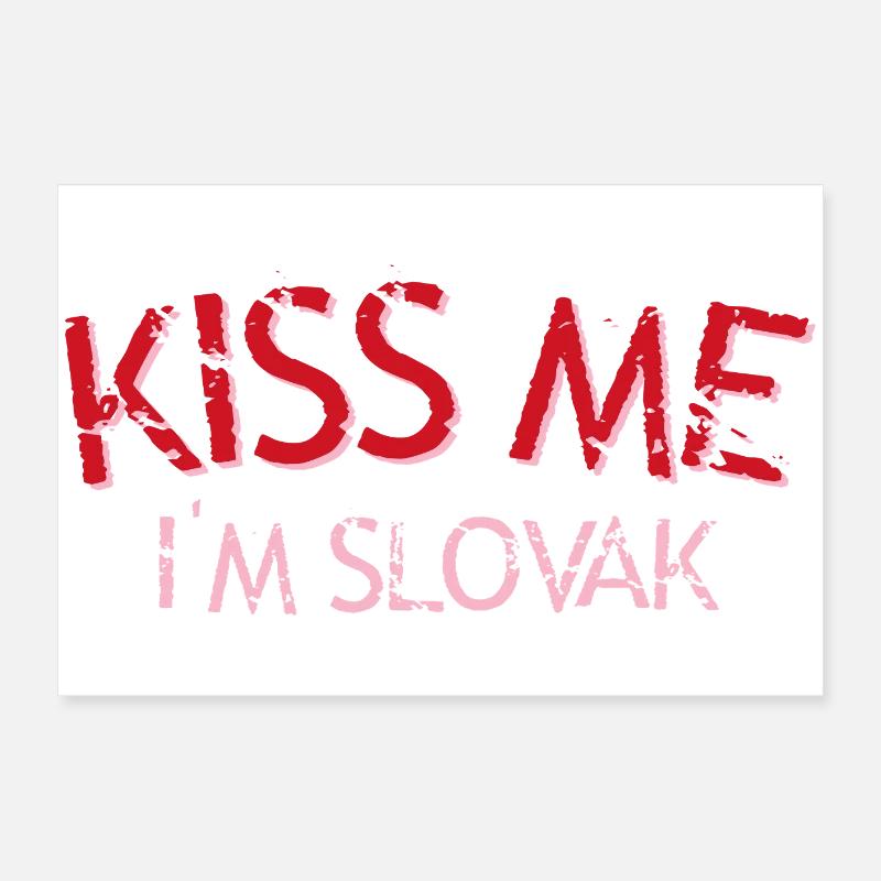 Küss mich, ich bin slowakisch Graffiti Poster 60x40 cm