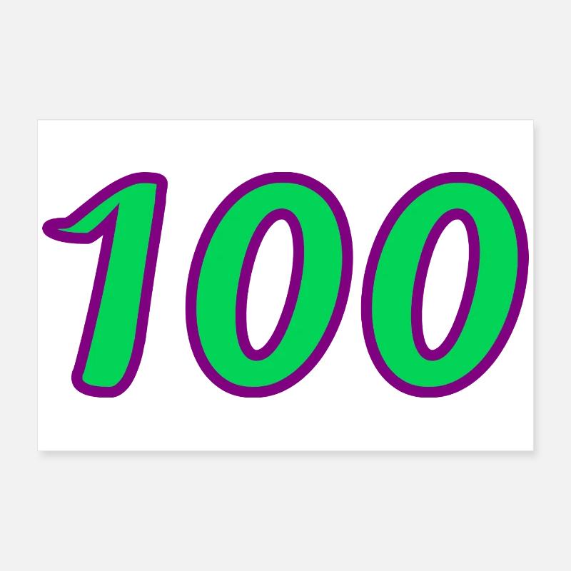 100. 100 ANS. 100e ANNIVERSAIRE. ANNIVERSAIRE 100  Poster 60 x 40 cm