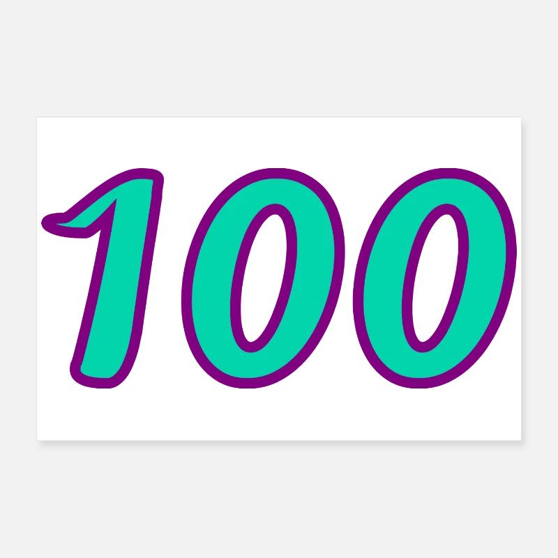100. 100 ANS. 100e ANNIVERSAIRE. ANNIVERSAIRE 100 Poster 60 x 40 cm