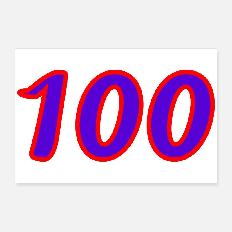 100. 100 YEARS. 100th ANNIVERSARY. BIRTHDAY 100 Poster 24" x 16" (60x40 cm)