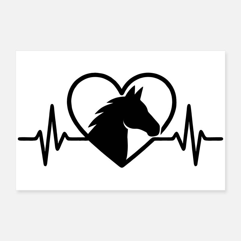 Pferd Herz Poster 60x40 cm