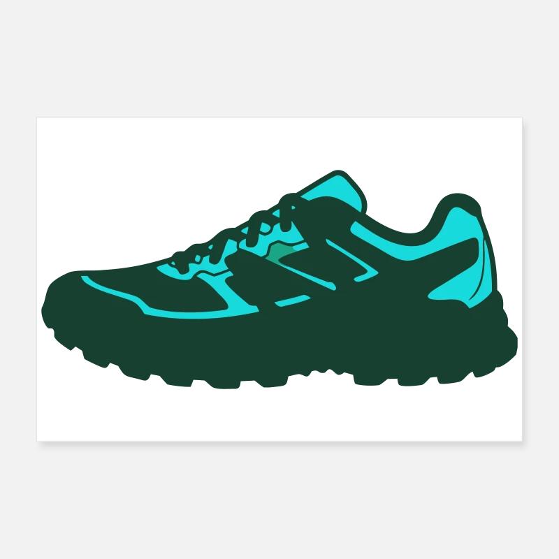 Sportlicher Sneaker Flat Icon Poster 60x40 cm