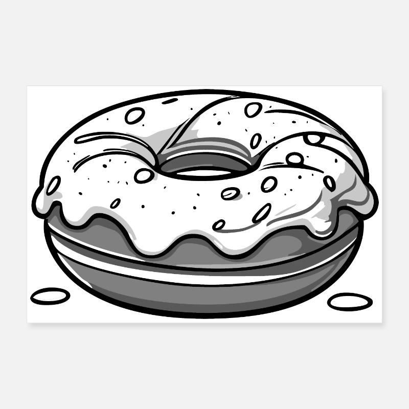 Beignet - noir Poster 60 x 40 cm