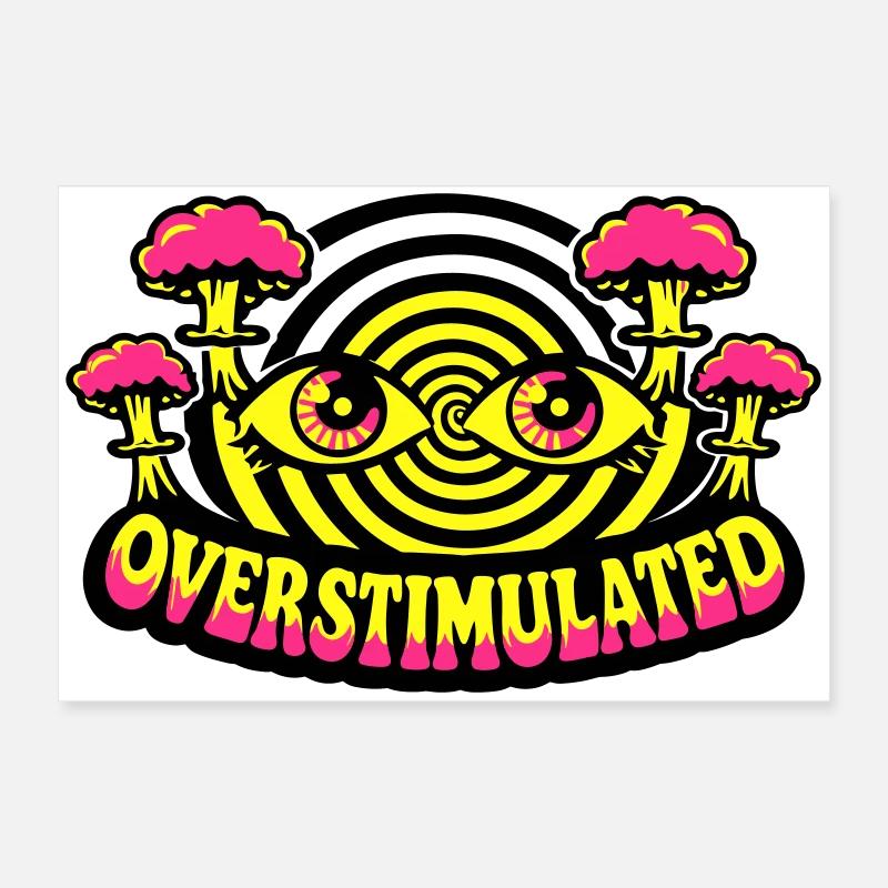 Yeux psychédéliques surstimulés Poster 60 x 40 cm