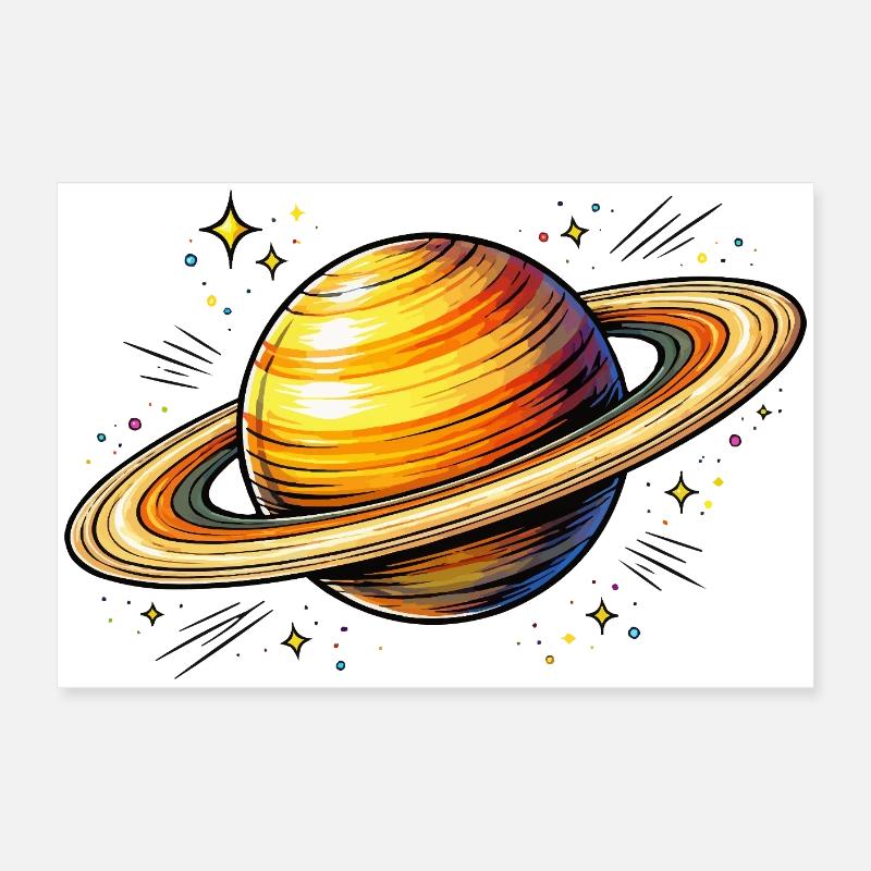 Planet Saturn  Poster 60x40 cm