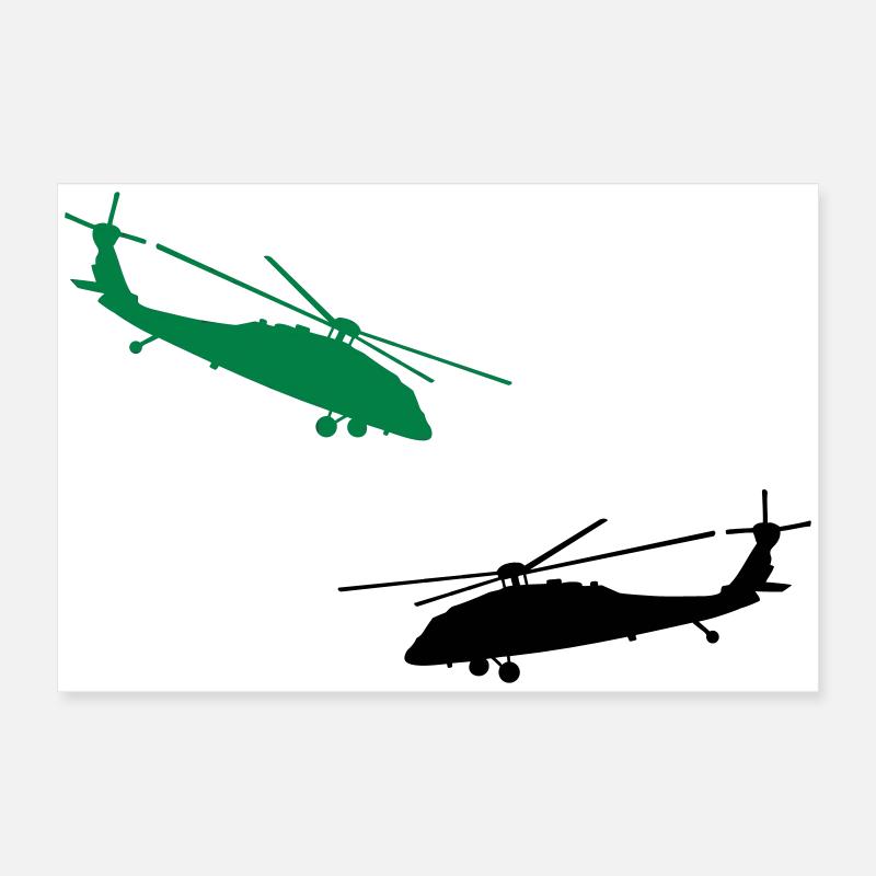 hélicoptère Poster 60 x 40 cm