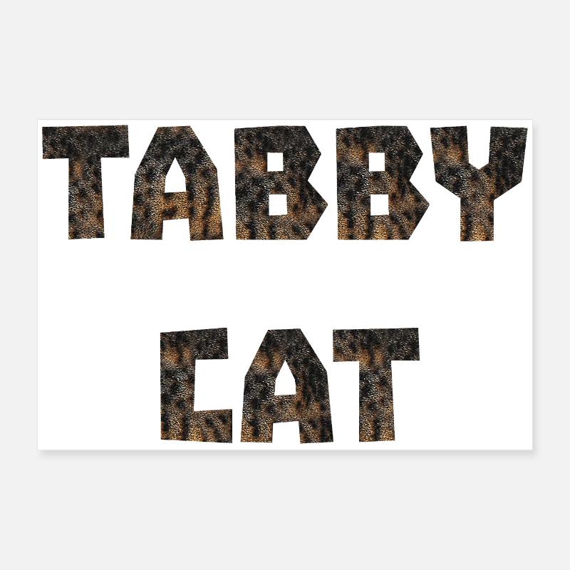 Tabby Cat, Typographie, fur prints Poster 60x40 cm