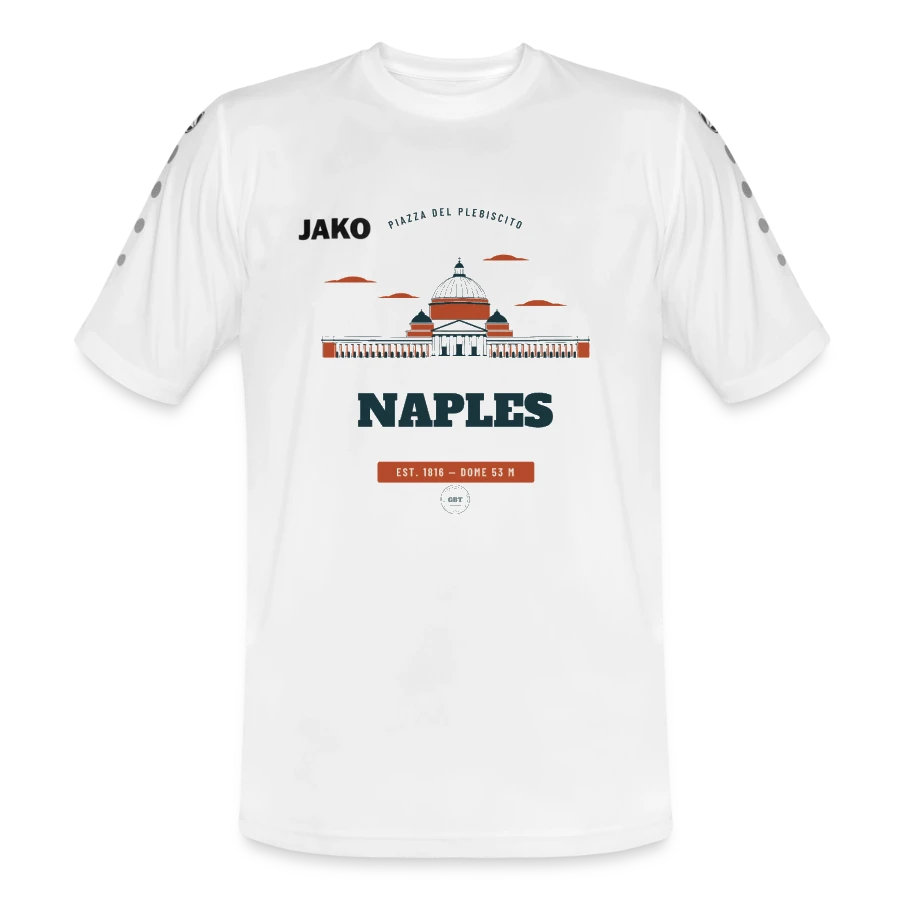 Naples badge on a jako jersey team, white, front