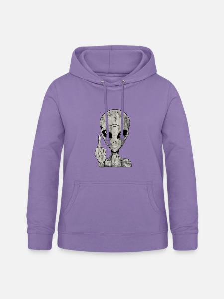 Alien Fuck Off – Mittelfinger - Frauen Hoodie - Lavendel