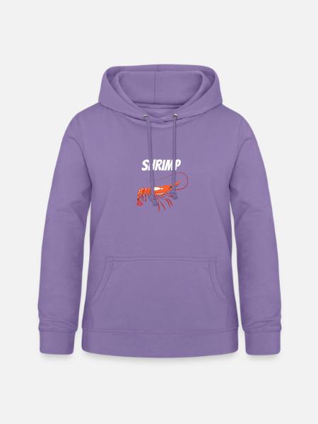 Fette Garnelenillustration mit SHRIMP Text Garnelen - Frauen Hoodie - Lavendel