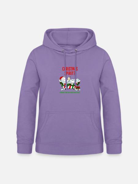 Lustige Weihnachtskatze Weihnachtsgeister Schaumbad - Frauen Hoodie - Lavendel