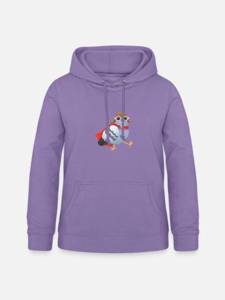Superhelden Taube – Mit Cape & Fliegerkappe - Frauen Hoodie - Lavendel