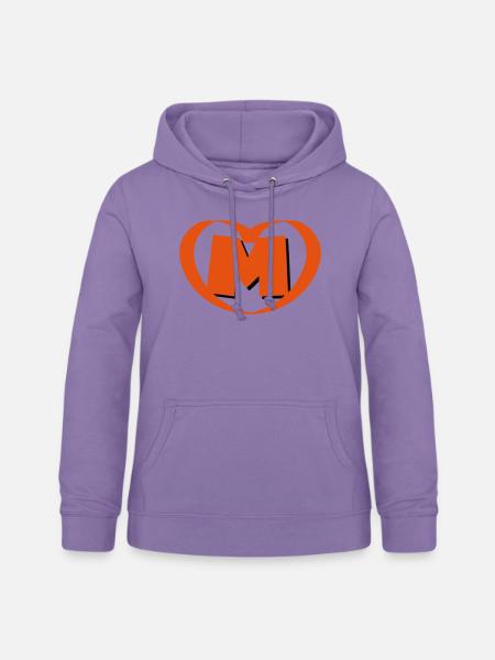 Herz mit Buchstabe M - Frauen Hoodie - Lavendel