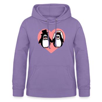 Pinguin Hochzeit - Frauen Hoodie - Lavendel - Vorne - AI Model Female 172 light (172cm)
