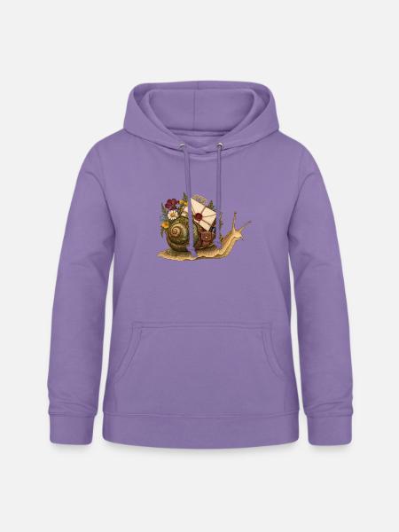 Briefschreiber-Schnecke mit Wildblumen - Frauen Hoodie - Lavendel