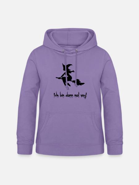 Halloween Hexe auf Besen lustiges Tshirt - Frauen Hoodie - Lavendel