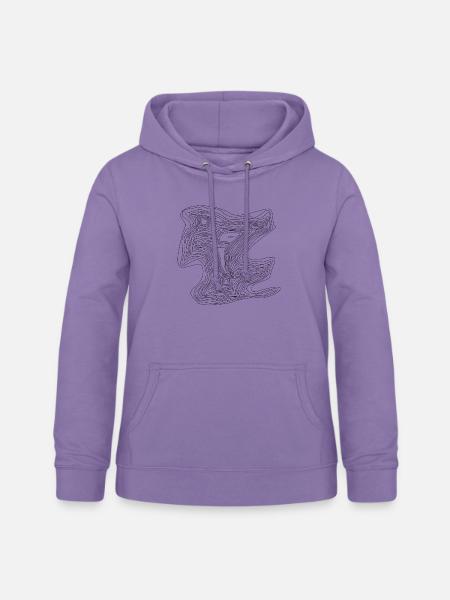 Berg Höhenlinien - Frauen Hoodie - Lavendel