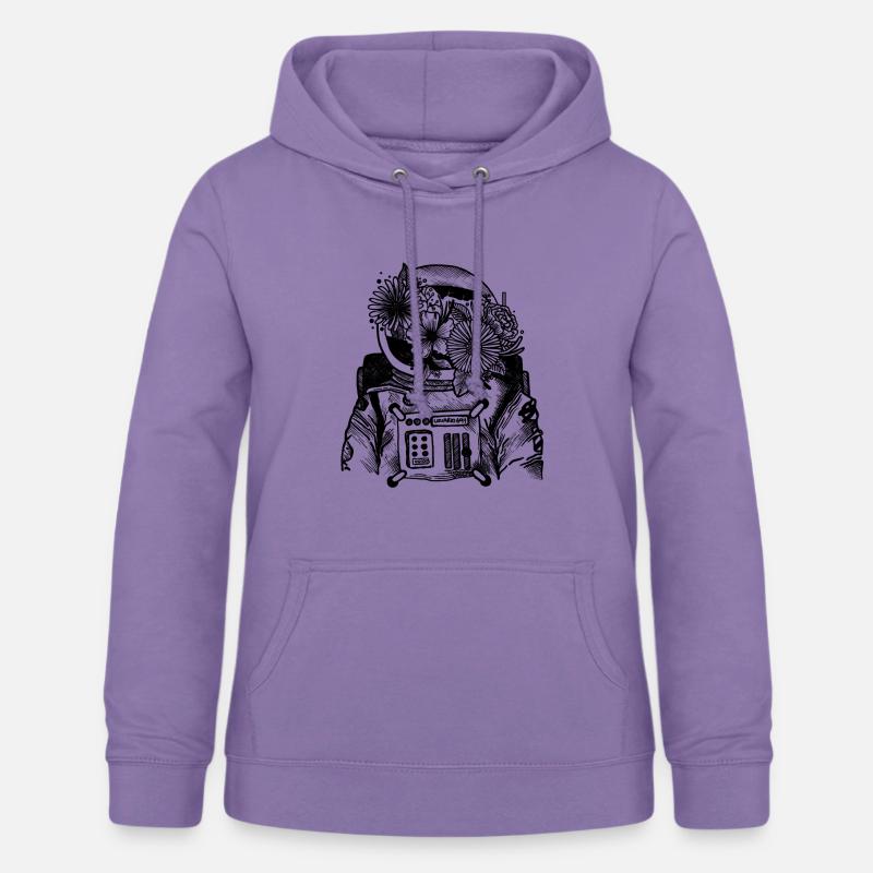 Astronaute avec des fleurs - Sweat à capuche Femme - lavande