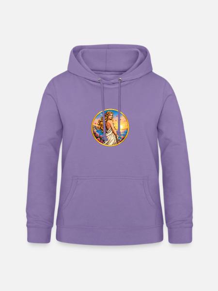 Sonnenuntergangsgöttin mit Rosen - Frauen Hoodie - Lavendel