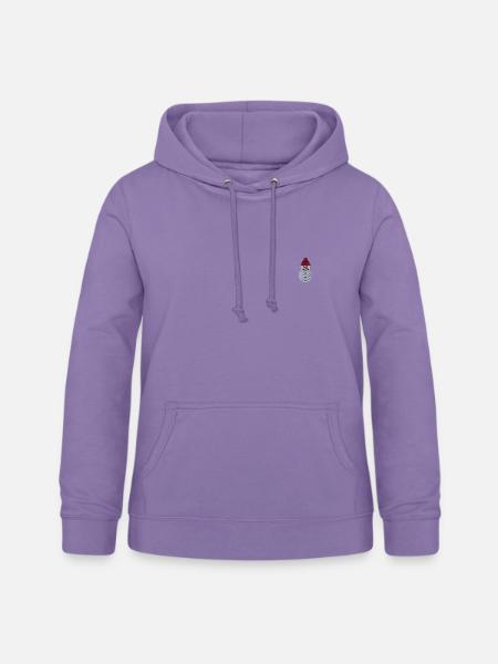 Schneemann bestickt - Frauen Hoodie - Lavendel