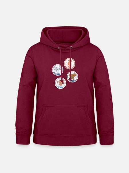 Schwimmabzeichen Seepferdchen Freischwimmer - Frauen Hoodie - Bordeaux
