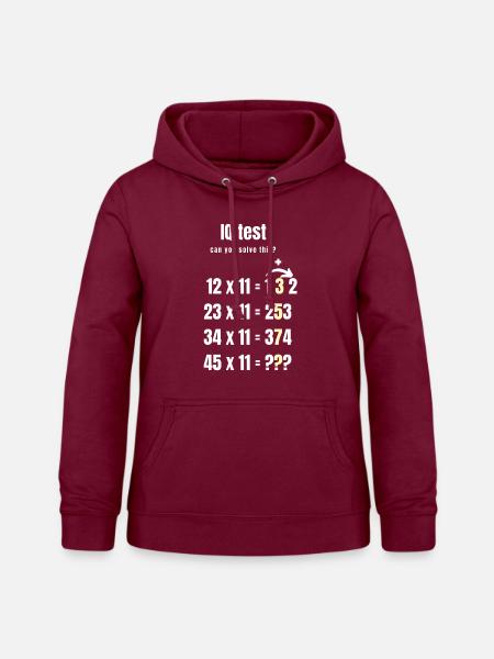 IQ test- Mathematik - Frauen Hoodie - Bordeaux