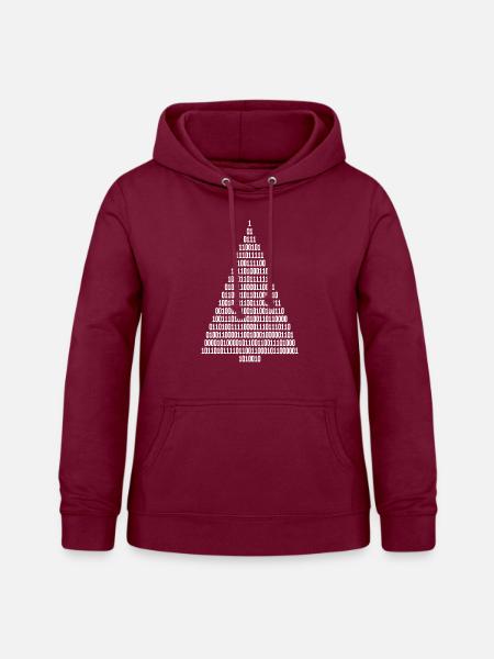Weihnachten Weihnachtsbaum Binärcode Informatiker - Frauen Hoodie - Bordeaux