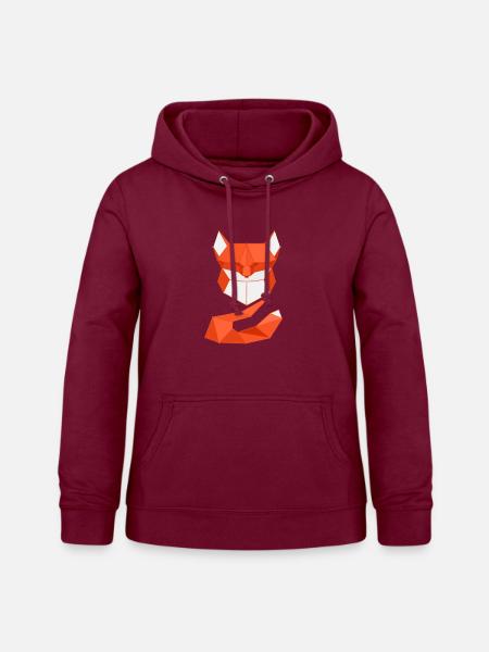 Geometric Fox - Frauen Hoodie - Bordeaux