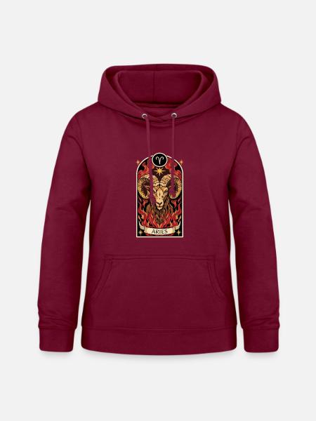 WIDDER-Tierkreiszeichen - Frauen Hoodie - Bordeaux