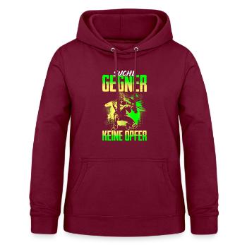 Rechercher des adversaires Pas de victimes Paintball - Sweat à capuche Femme - bordeaux - Devant - AI Model Female 172 light (172cm)