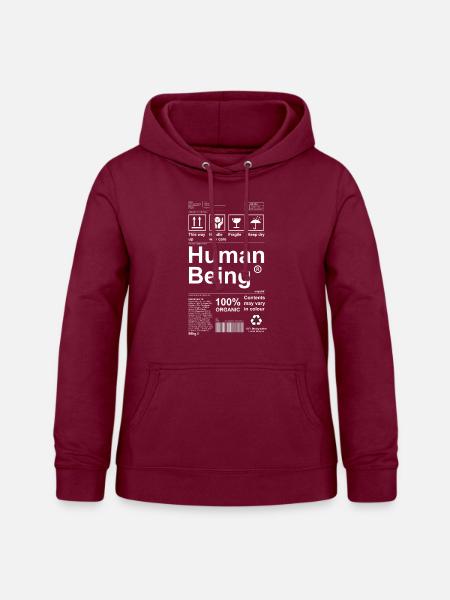 Human Being - Frauen Hoodie - Bordeaux