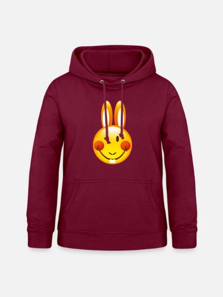 Smiley Bunny - Frauen Hoodie - Bordeaux