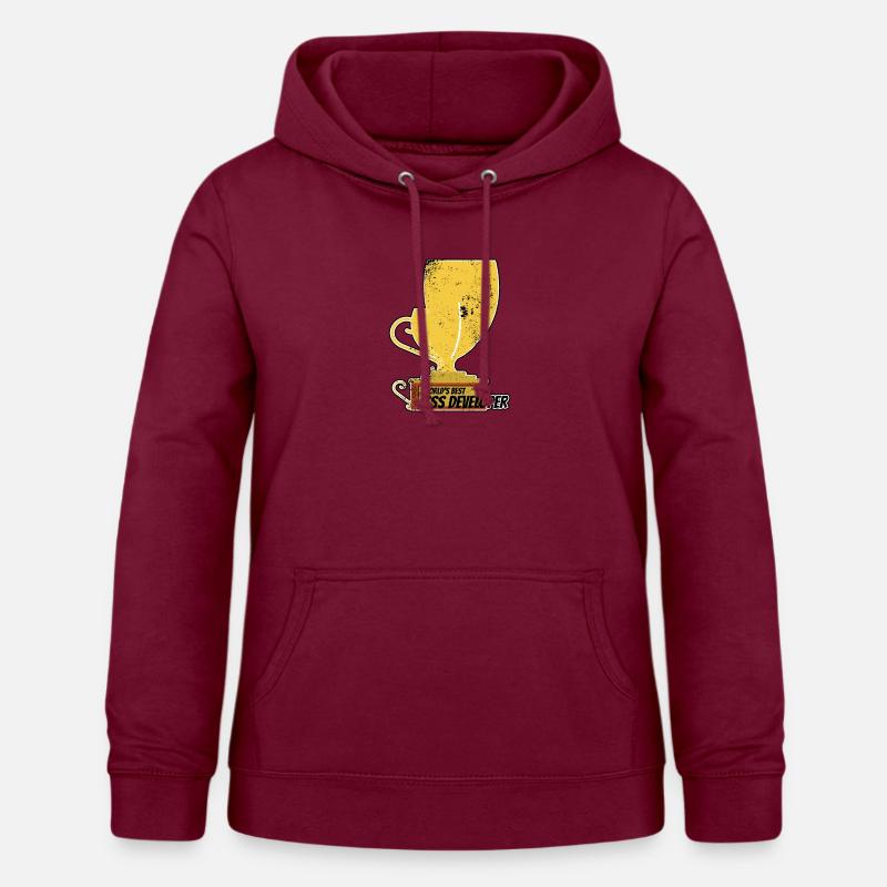 Trofeo Distressed Funny World's Best CSS Developer - Felpa con cappuccio da donna - rosso bordeaux