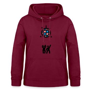Night Fever Club Disko Tanzen Diskokugel - Frauen Hoodie - Bordeaux - Vorne - AI Model Female 172 light (172cm)
