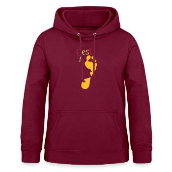 das mit dem Fuß - Frauen Hoodie - Bordeaux - Vorne - AI Model Female 172 light (172cm)