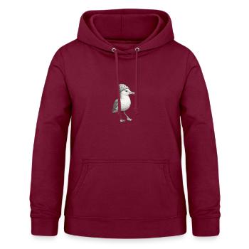 Moin Nordsee Möwe Mütze Beanie Schwarz Weiss - Frauen Hoodie - Bordeaux - Vorne - AI Model Female 172 light (172cm)