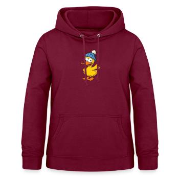 Gelbe Badeente Quietscheente Ente Willkommen Mütze - Frauen Hoodie - Bordeaux - Vorne - AI Model Female 172 light (172cm)