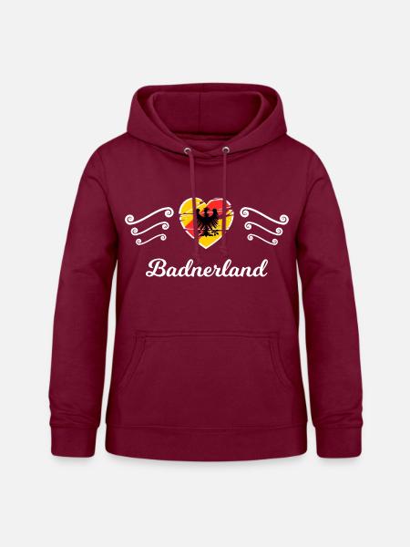 Badnerland Adler Herz - Frauen Hoodie - Bordeaux