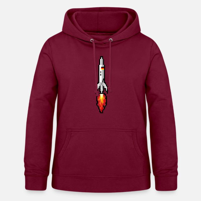 Fusée PIXEL - Sweat à capuche Femme - bordeaux