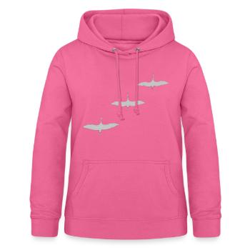 KRANICH STORCHFORMATIONSFLUG ZUGVOGEL - Frauen Hoodie - Pink - Vorne - AI Model Female 172 light (172cm)