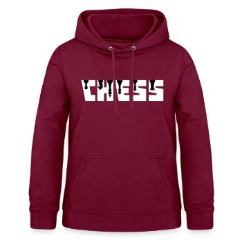 ÉCHECS / ÉCHECS - JEU - AVEC DES FIGURES - Sweat à capuche Femme - bordeaux - Devant - AI Model Female 172 light (172cm)