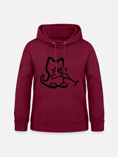 Durstiges Kätzchen (Schwarz) - Frauen Hoodie - Bordeaux