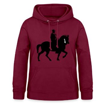 Pferd und Reiter | Ritter | Lanze Reiten Rüstung - Frauen Hoodie - Bordeaux - Vorne - AI Model Female 172 light (172cm)
