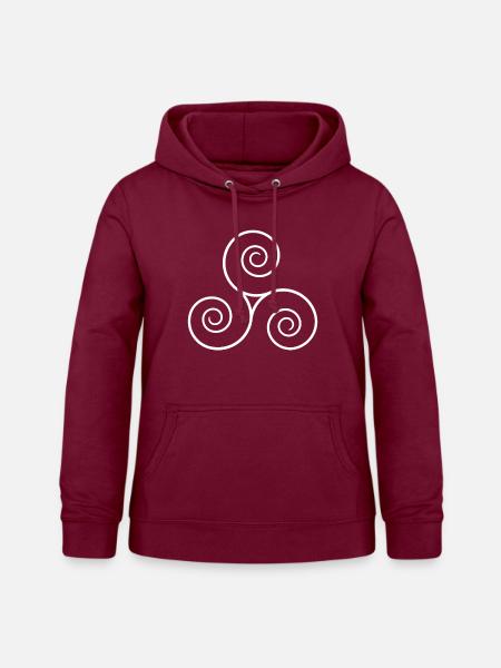 Triskele weiß - Frauen Hoodie - Bordeaux