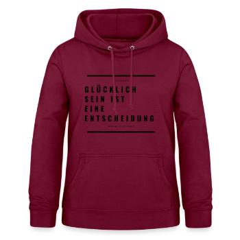Être heureux est une décision - Sweat à capuche Femme - bordeaux - Devant - AI Model Female 172 light (172cm)