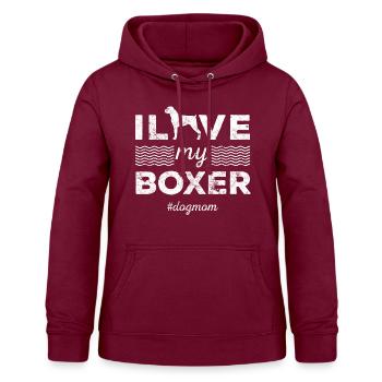ich liebe meinen hund boxer - Frauen Hoodie - Bordeaux - Vorne - AI Model Female 172 light (172cm)