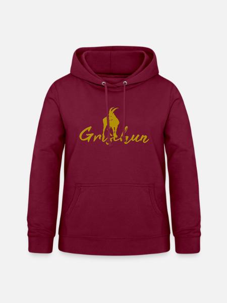 Graubünden Schweiz Steinbock Alpen - Frauen Hoodie - Bordeaux