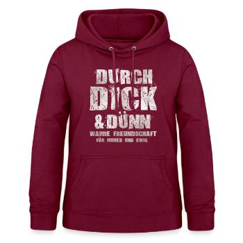 Freundschaft spruch - Frauen Hoodie - Bordeaux - Vorne - AI Model Female 172 light (172cm)
