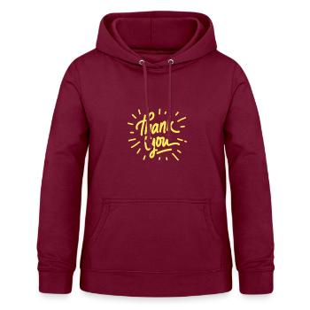 Danke dir - Frauen Hoodie - Bordeaux - Vorne - AI Model Female 172 light (172cm)